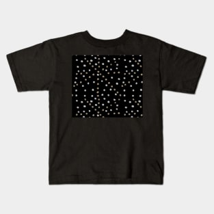 Black and Gold Polka Dots Kids T-Shirt